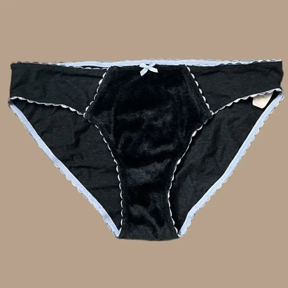 Victorias Secret Cotton / Velour Low Rise Bikini Panty dark gray Large